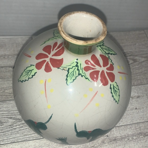 Hand painted Pottery Hummingbird feeder - Picture 5 of 5